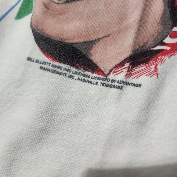 Vintage Bill Elliott Brickyard 400 Budweiser NASCAR Tee 90s USA Made XL - Picture 4 of 7